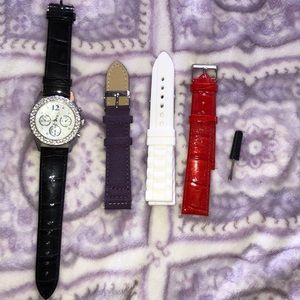 Watch with multiple straps